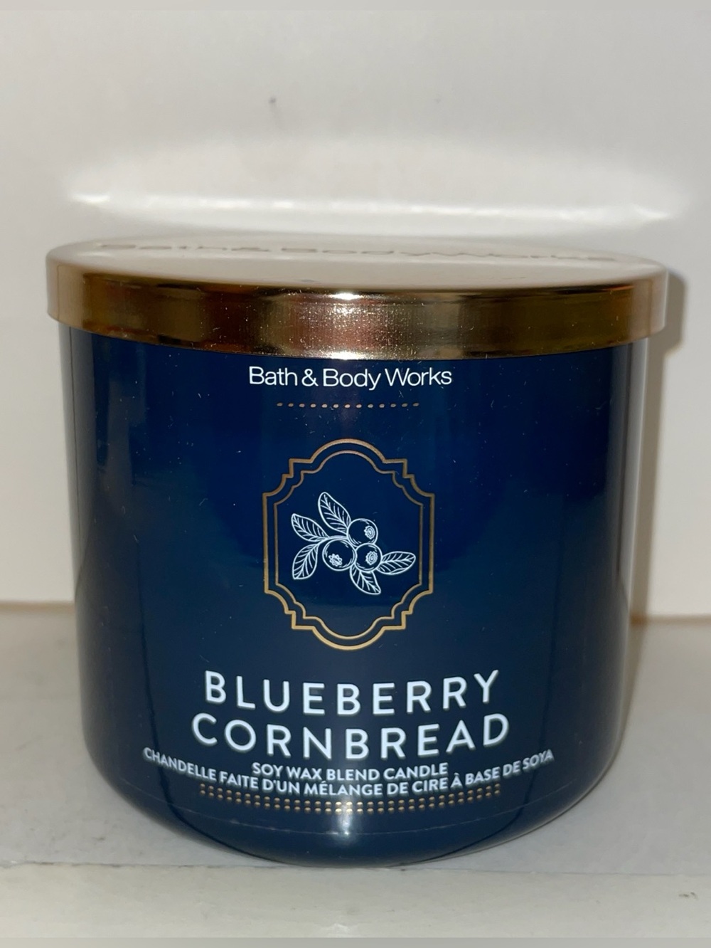 Bath & Body Works Blueberry Cornbread Scented Candle 3 Wick New READ